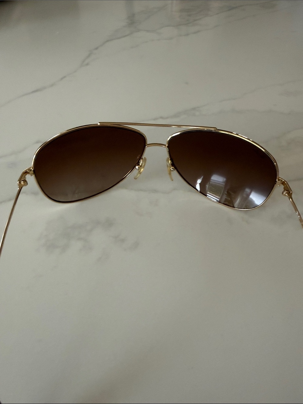 Ray-Ban Gold Frame Sunglasses with Brown Lenses - Picture 2 of 3